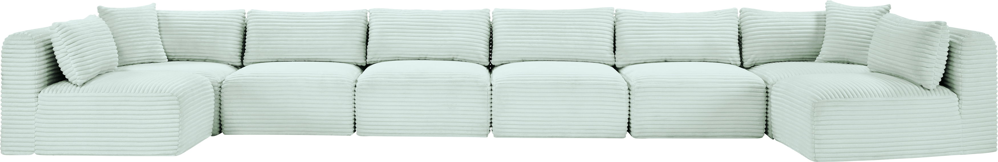 Shaggy - 8 Piece Modular U-Shaped Armless Sectional - Mint