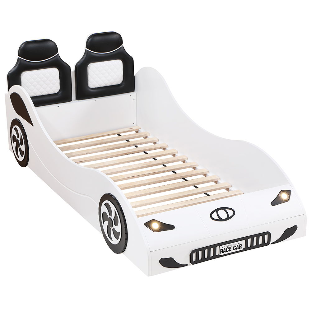 Colen - Twin Car Bed - White, white, view 2
