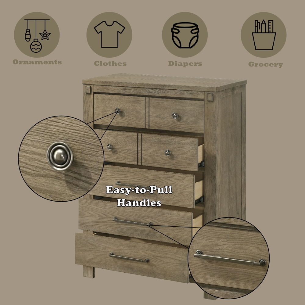 Colton - Chest - Antique White Oak, dark brown, view 5
