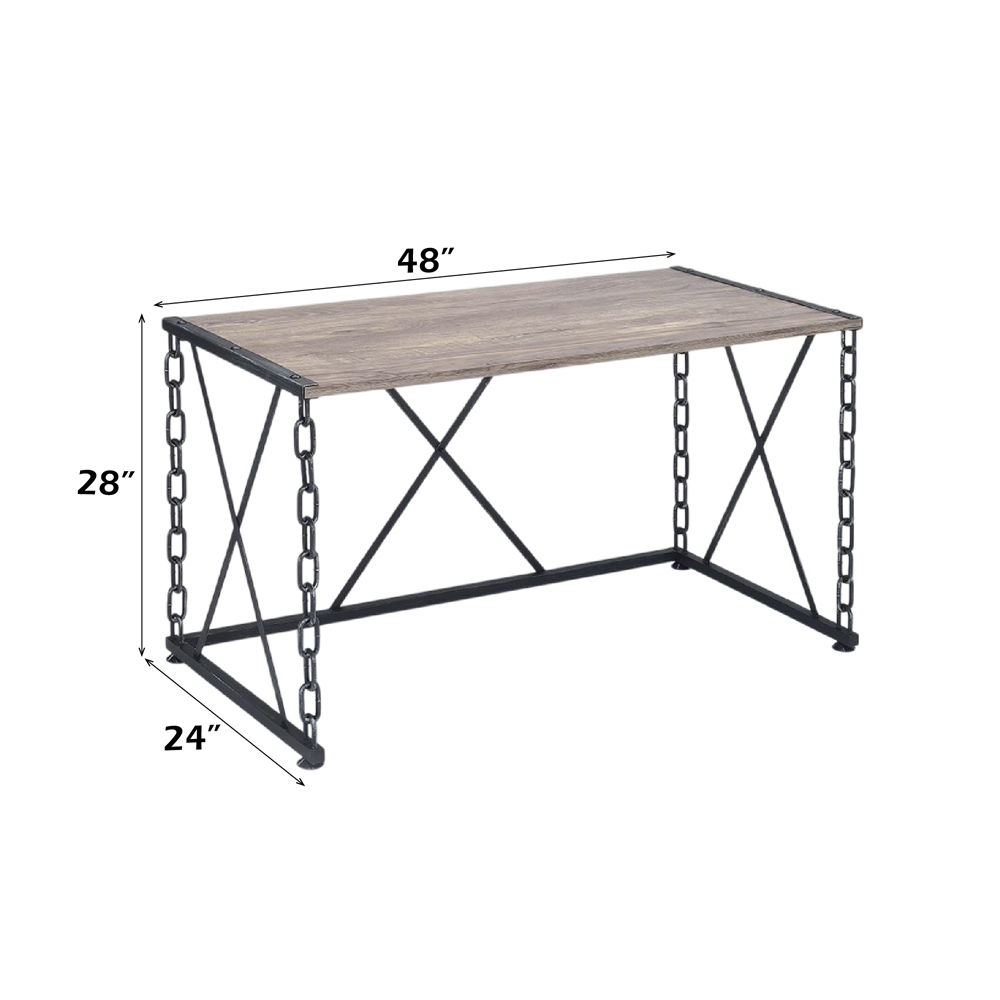 Jodie - Console Table (Same 92248) - Rustic Oak & Antique Black, black, view 6