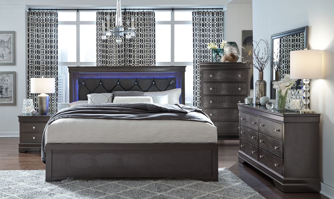 Full · 5 Pc · Full Bedroom Set With LED