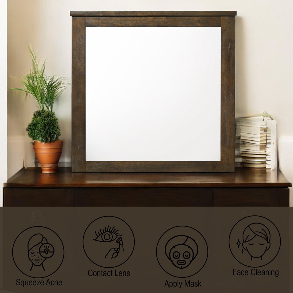 Merrilee - Mirror - Oak, light brown, view 4