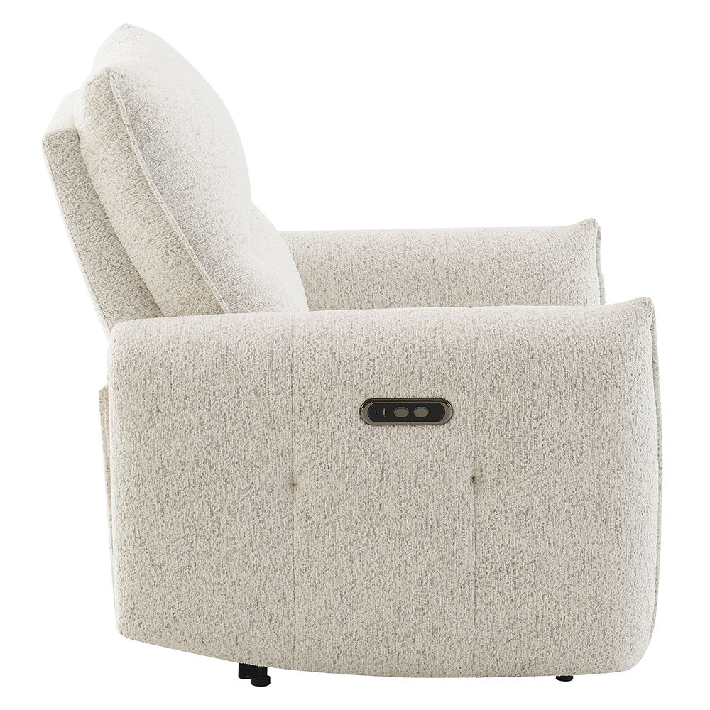 Lalisa - Power Motion Recliner With USB Port - Cream Chenille, white, view 4