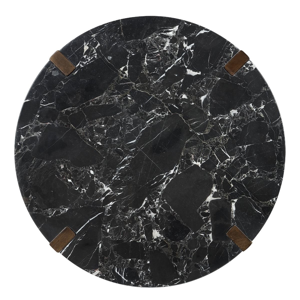 Estella - Coffee Table With Natural Marble Top - Black Top & Walnut, dark brown, view 5