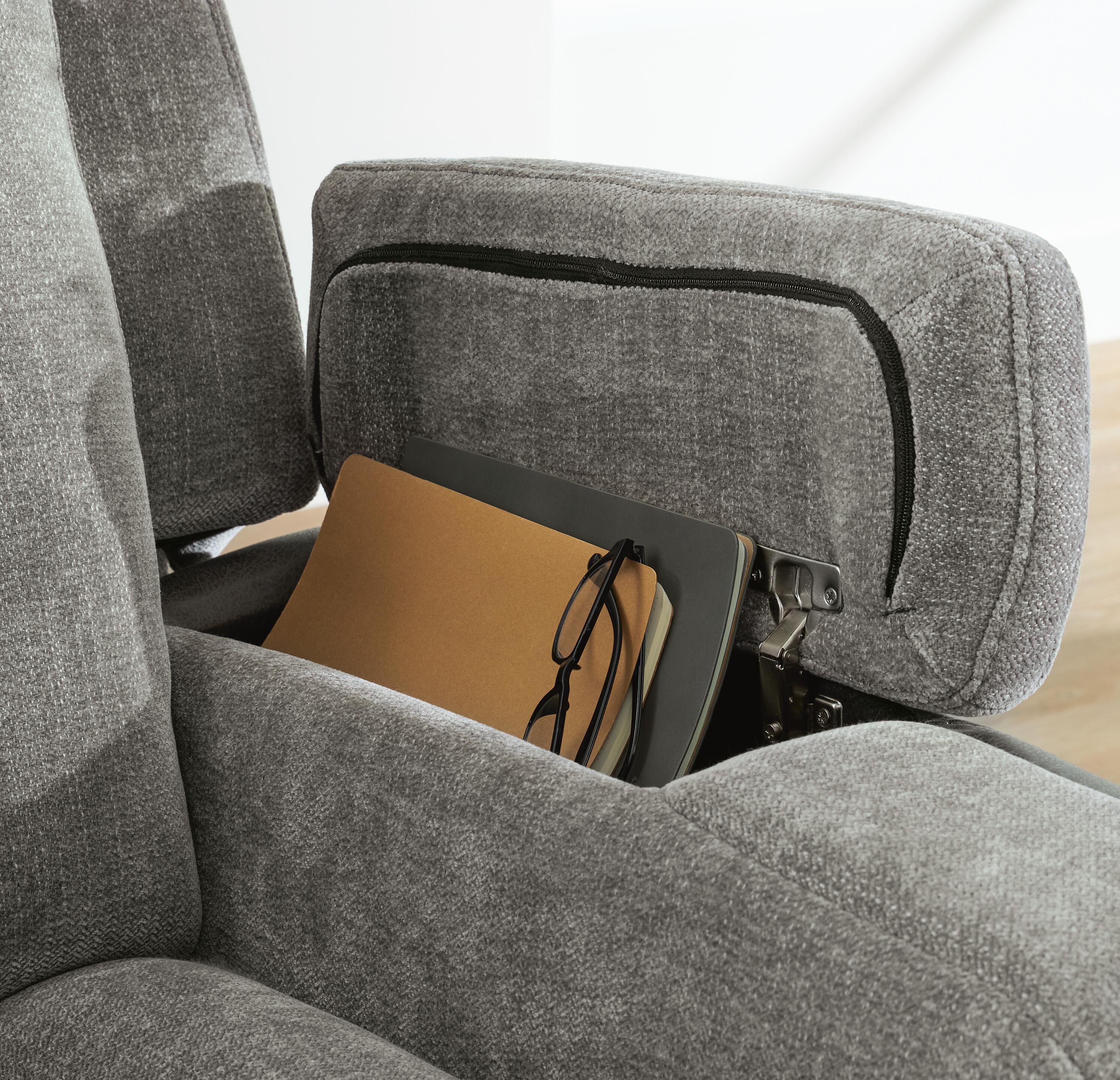 Ashley Furniture Mixed Motion - Power Reclining Loveseat With Console / Adjustable Headrest - Shadow - Image 7