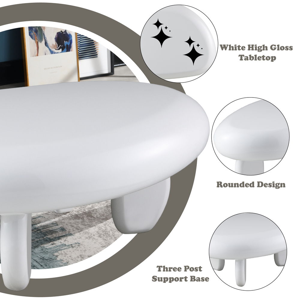 Wylie - Coffee Table - White High Gloss, white, view 7