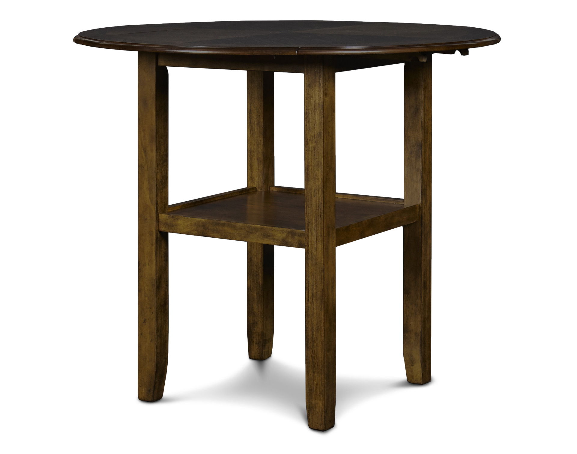 Gia - 3 Piece Dining Set (Counter Drop Leaf Table & 2 Chairs) Faux Leather - Brown
