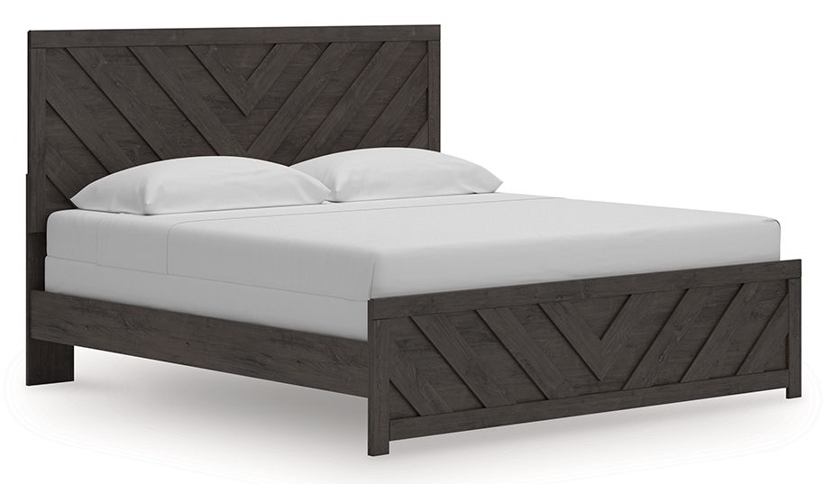 Ashley Furniture Prendonea - 5 Pc. - Dresser, Mirror, Chest, King Panel Bed - Charcoal - Image 8