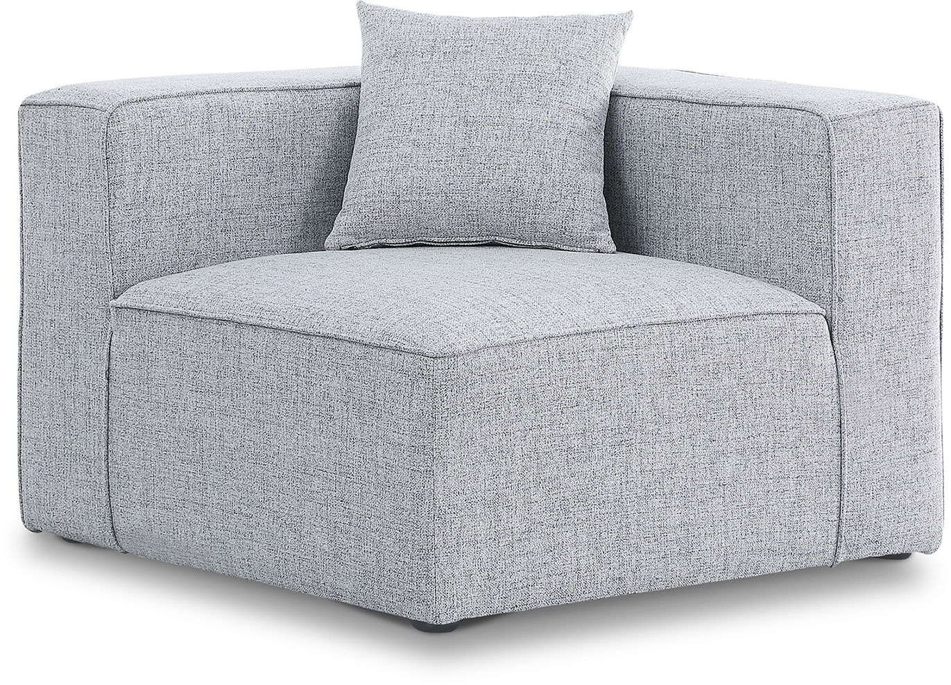 Cube - Linen Corner Chair - Gray