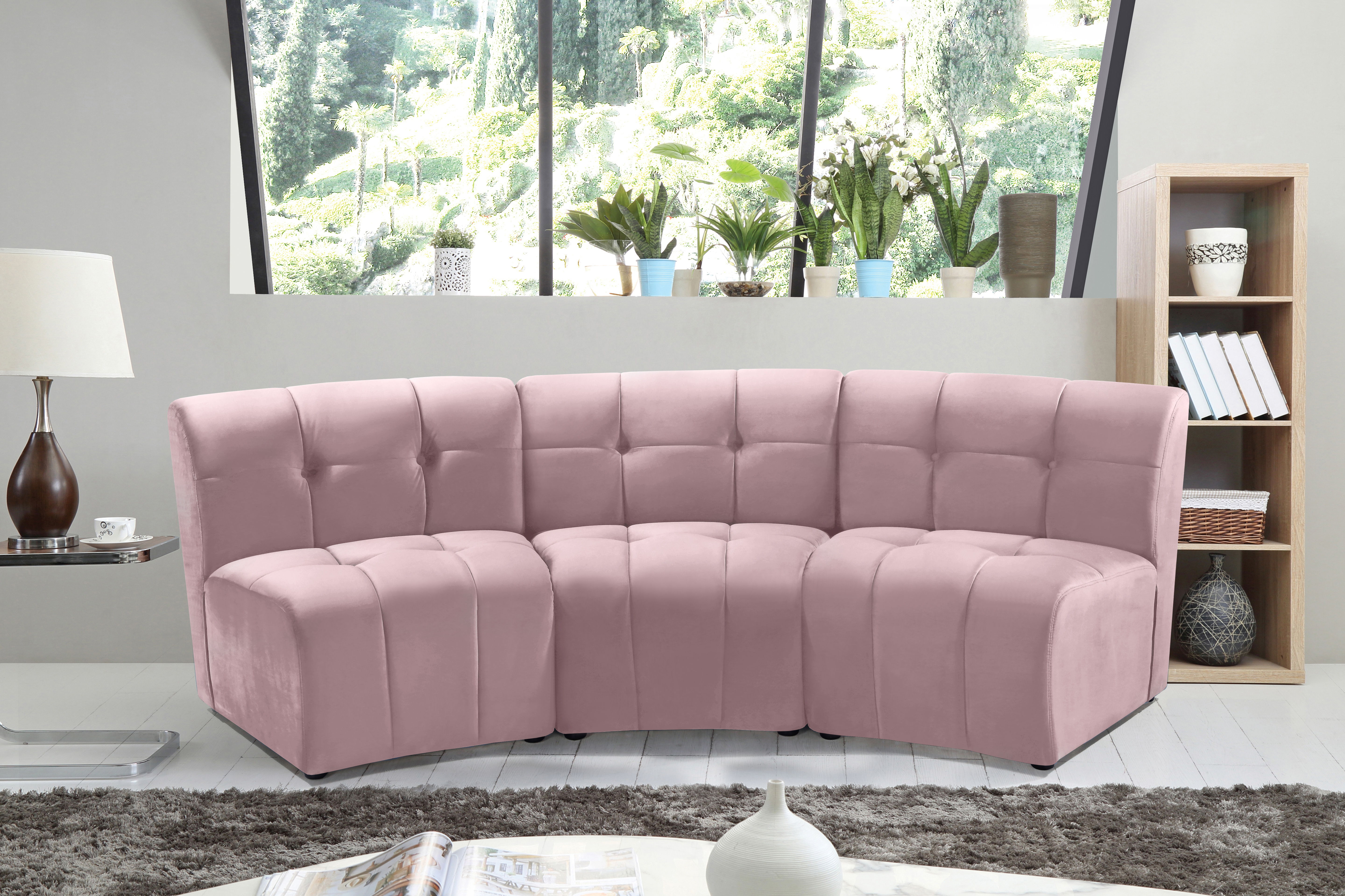 Limitless - 3 Piece Modular Sectional - Pink