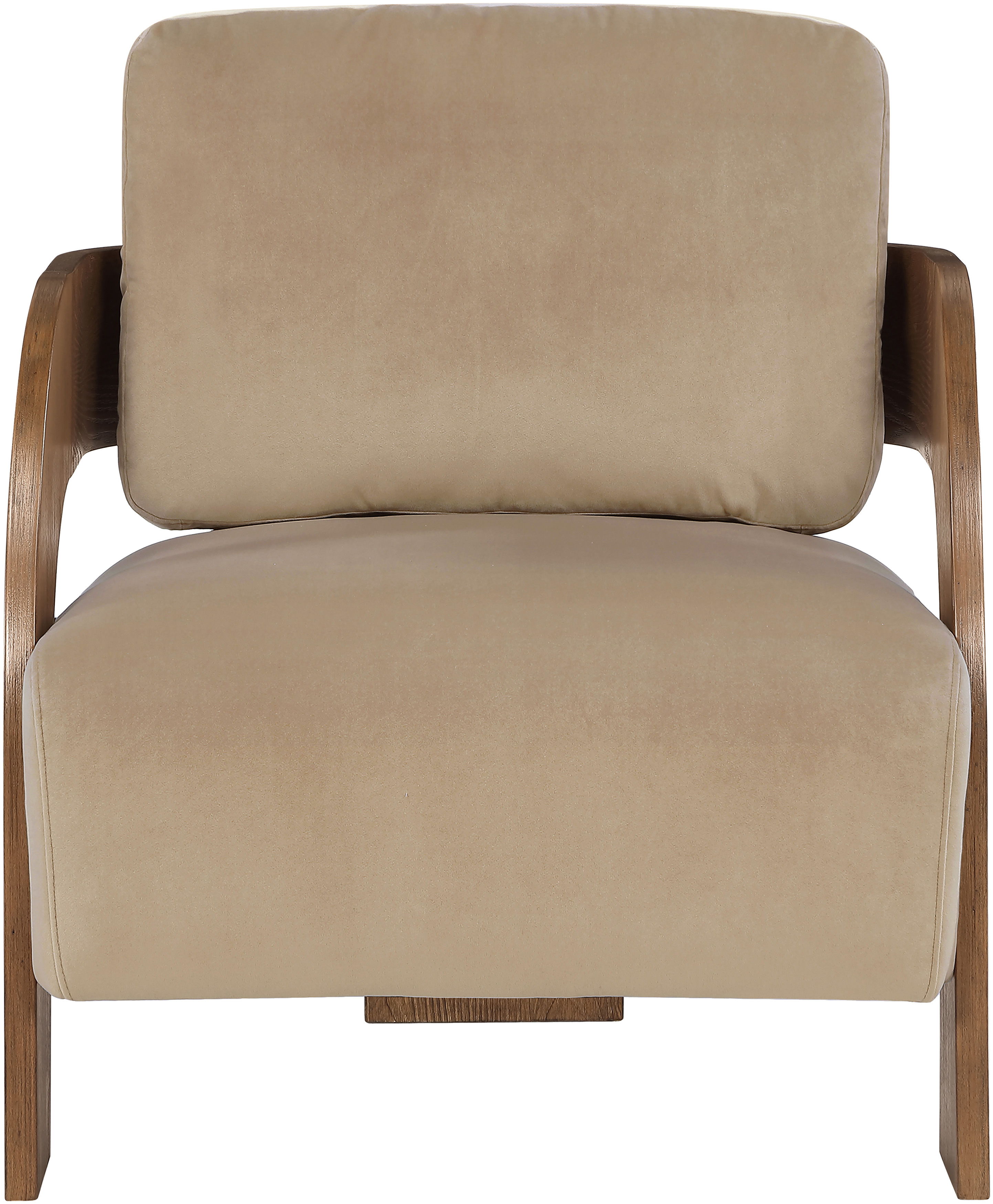 Cedra - Velvet Performance Fabric Upholstered Accent Chair - Beige