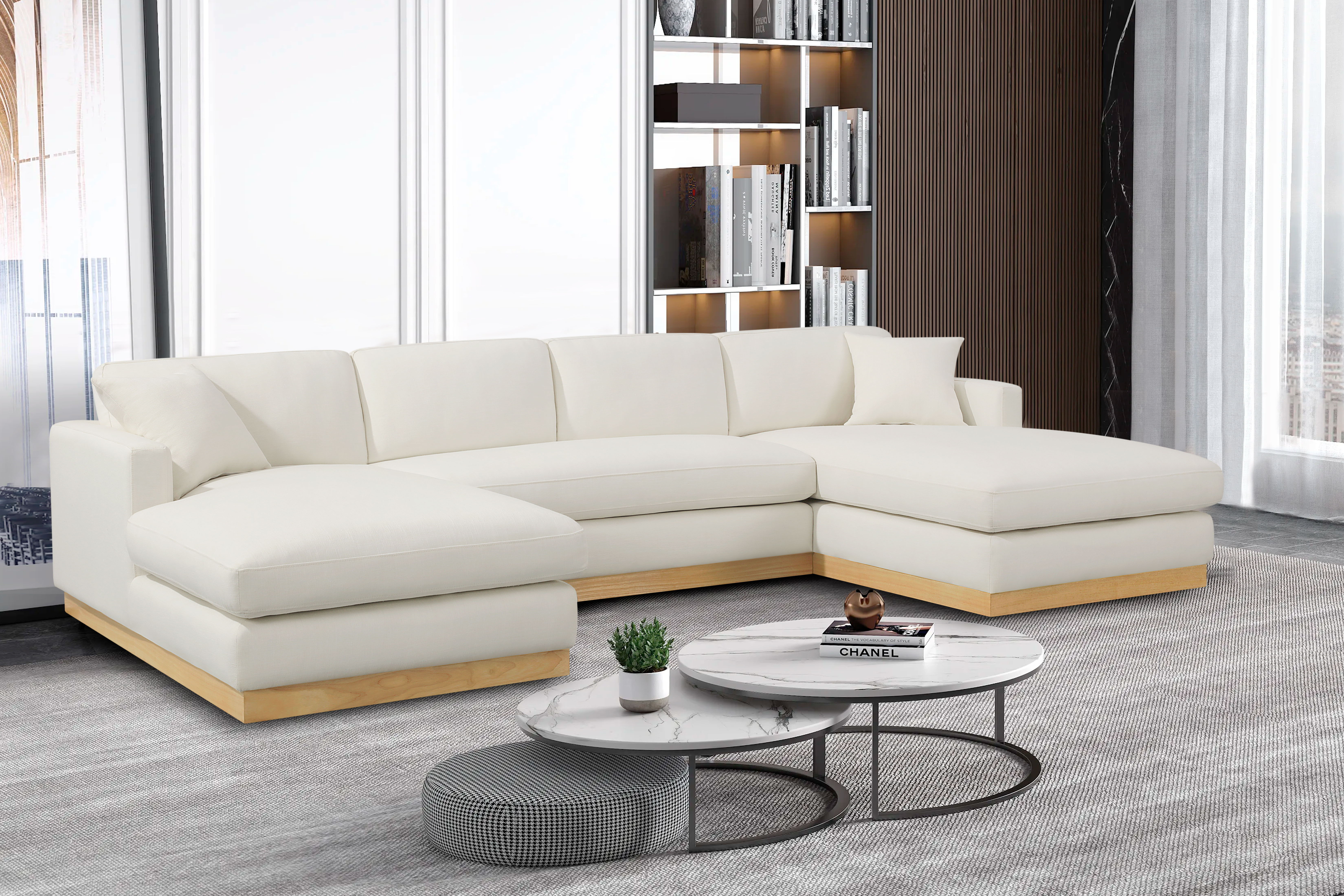 Johanna - Fabric 3 Piece Sectional - Cream