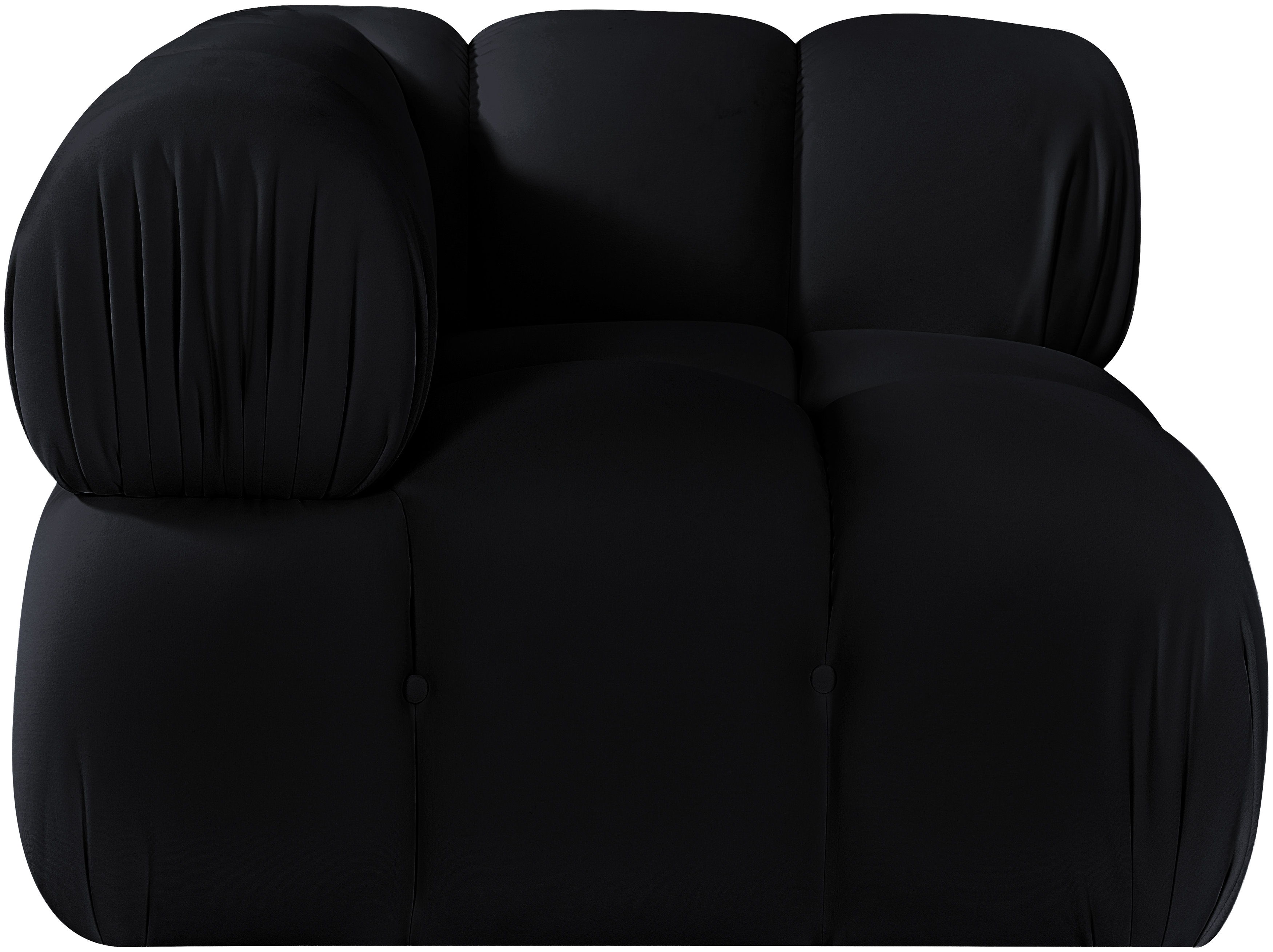 Orin - Velvet Performance Fabric Upholstered Modular Corner Chair - Black