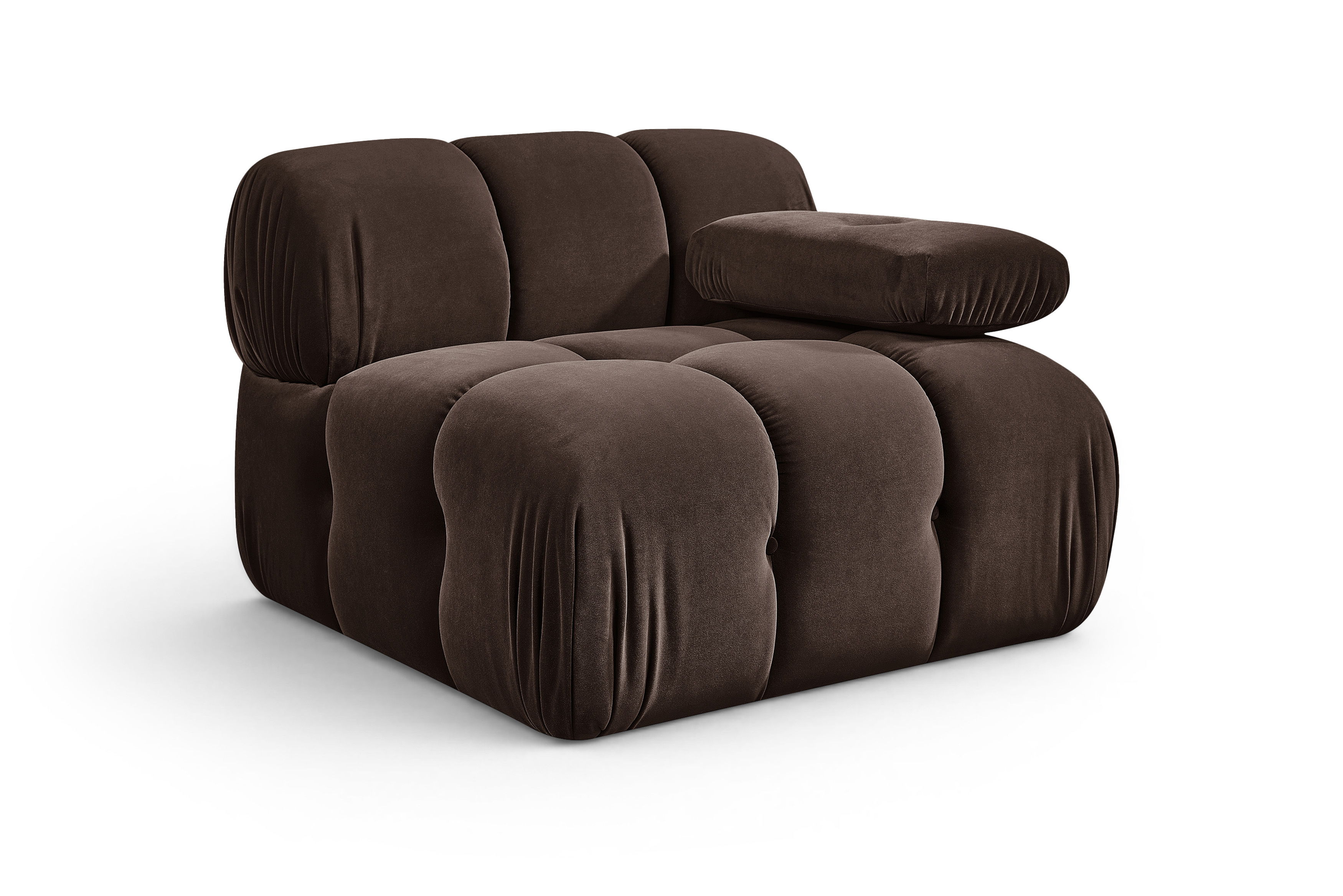 Orin - Velvet Performance Fabric Upholstered Modular Chair - Brown