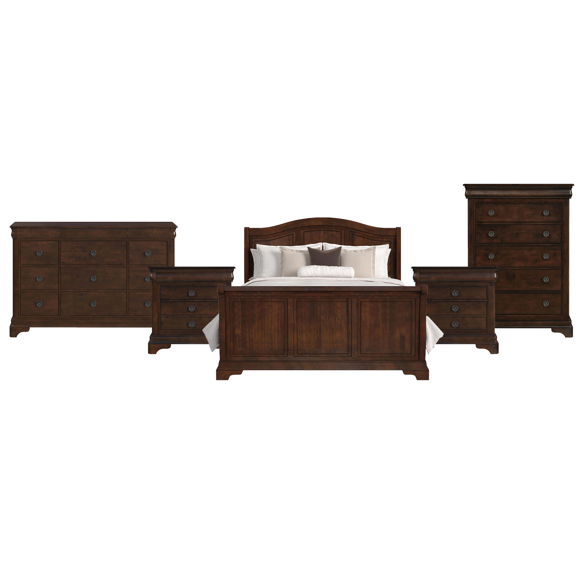 King · 5 Pc · Bedroom Set With 2 Nightstands, Dresser & Chest
