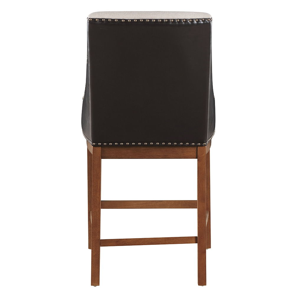 Gilsea - Counter Height Chair (Set of 2) - Fabric, Brown Synthetic Leather & Brown, light brown, view 4