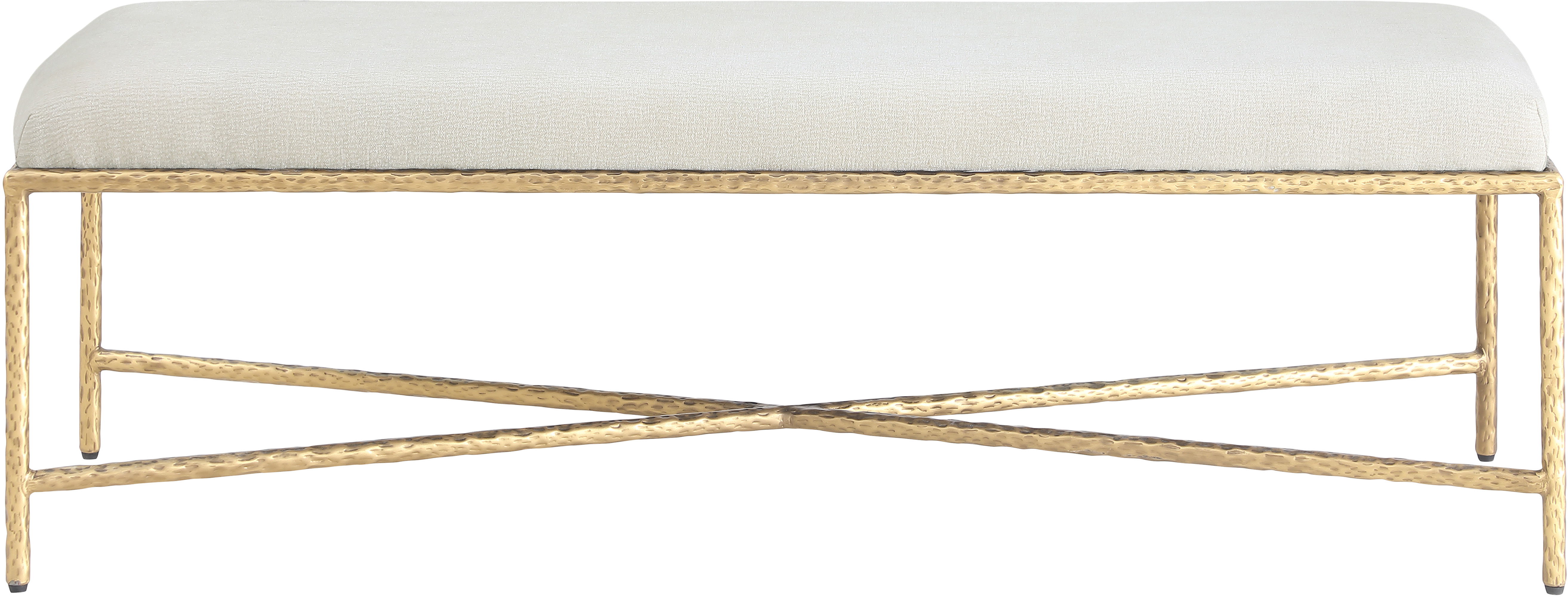 Valley - 54" Bench With Gold Frame - Cream
