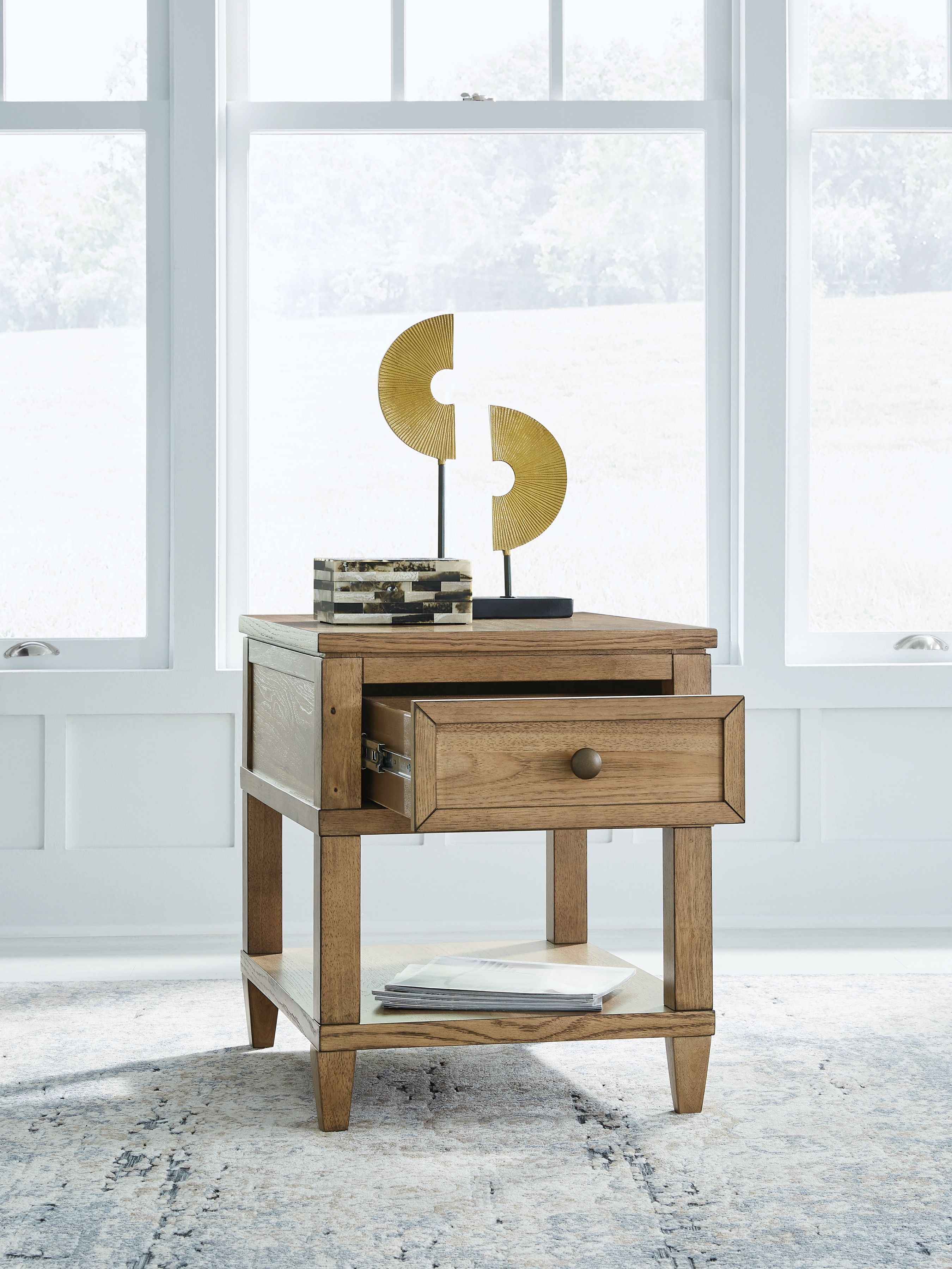Ashley Furniture Sharlance - Rectangular End Table - Light Brown - Image 7