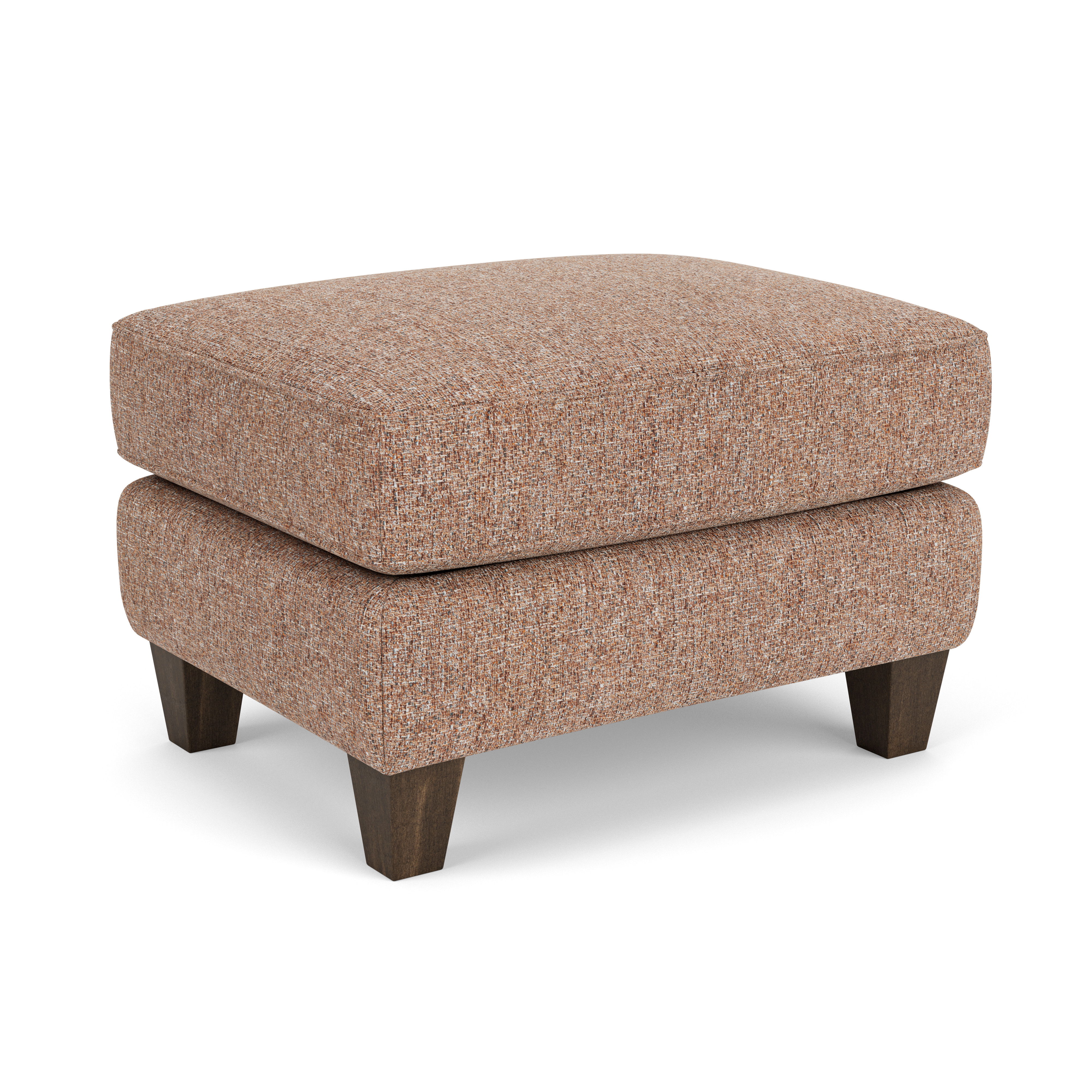 Libby - Fabric Ottoman, light brown