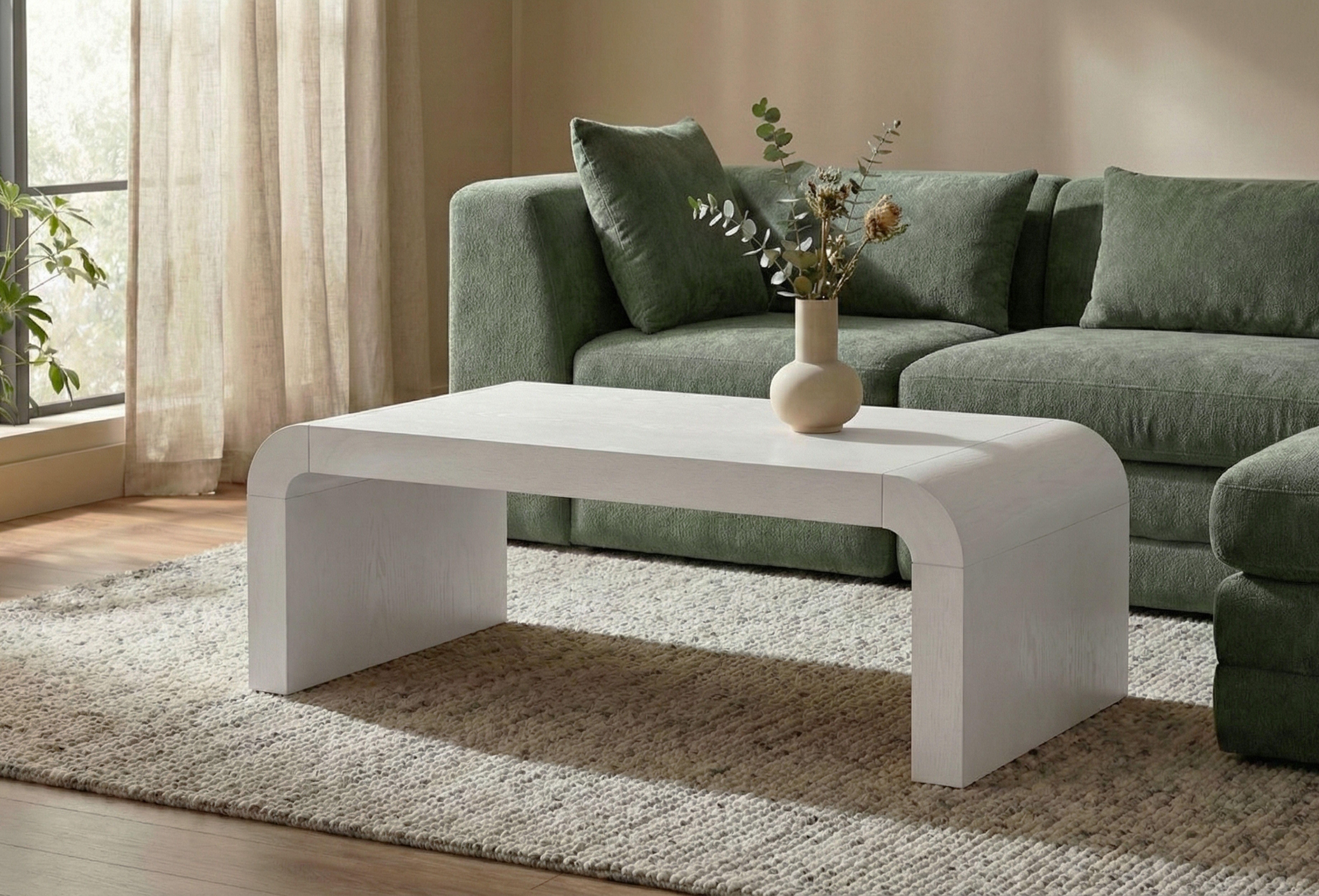 Toulon - Oak Veneer Coffee Table - White