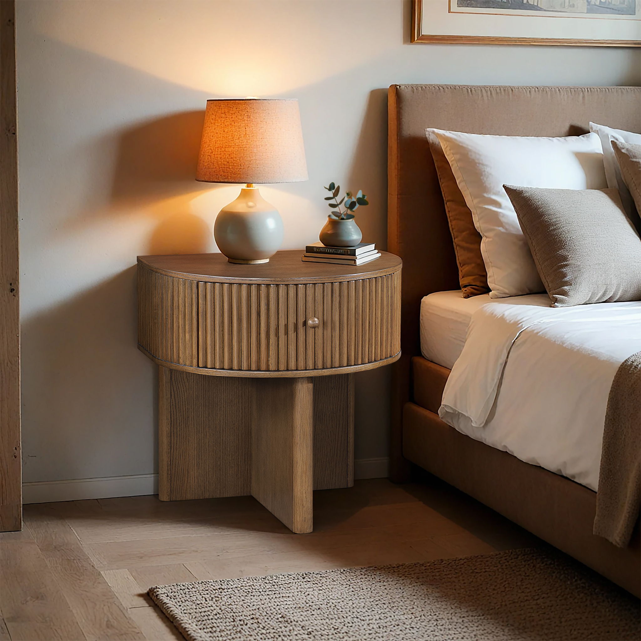 Cortland - Acacia Veneer And Solid Wood Night Stand - Brown