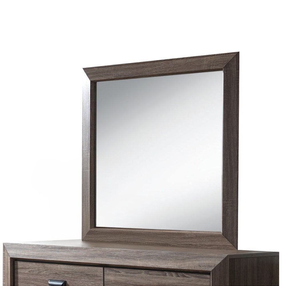 Lyndon - Mirror - Weathered Gray Grain, dark brown, view 6