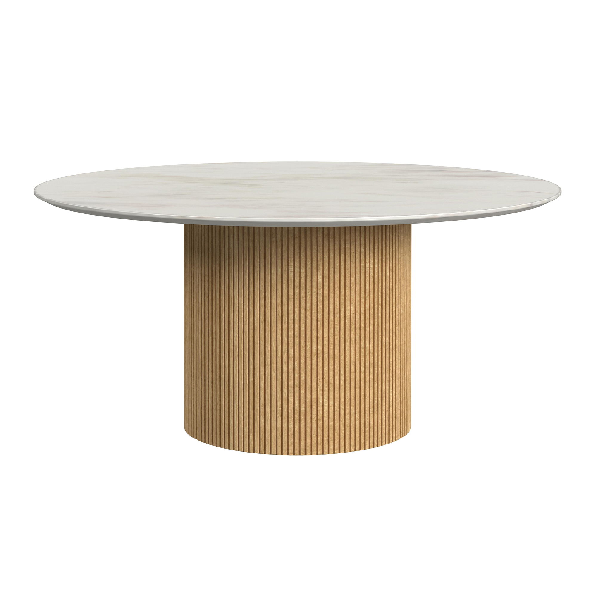 Round Coffee Table With Faux Marble Top And Base