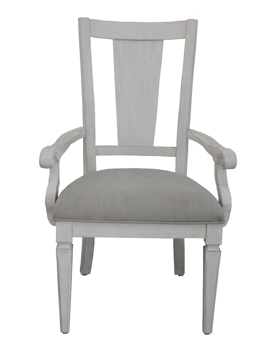 Katia - Arm Chair (Set of 2) - Light Gray Linen & Weathered White, white, view 7