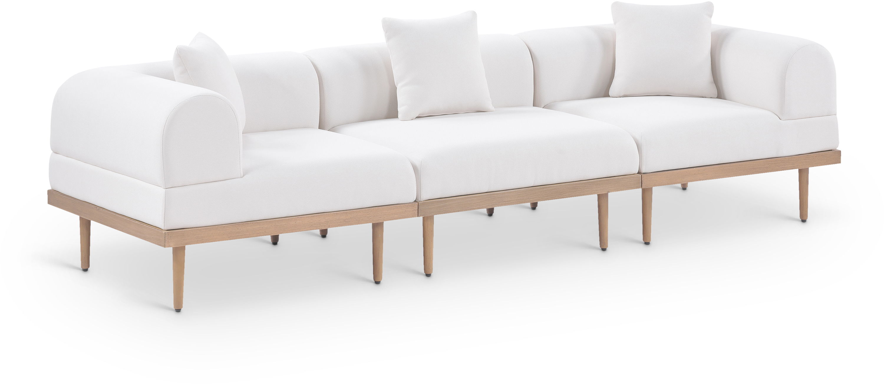 3 Pc · Resilient Water Resistant Fabric 106.5" Upholstered Outdoor Patio Modular Sofa