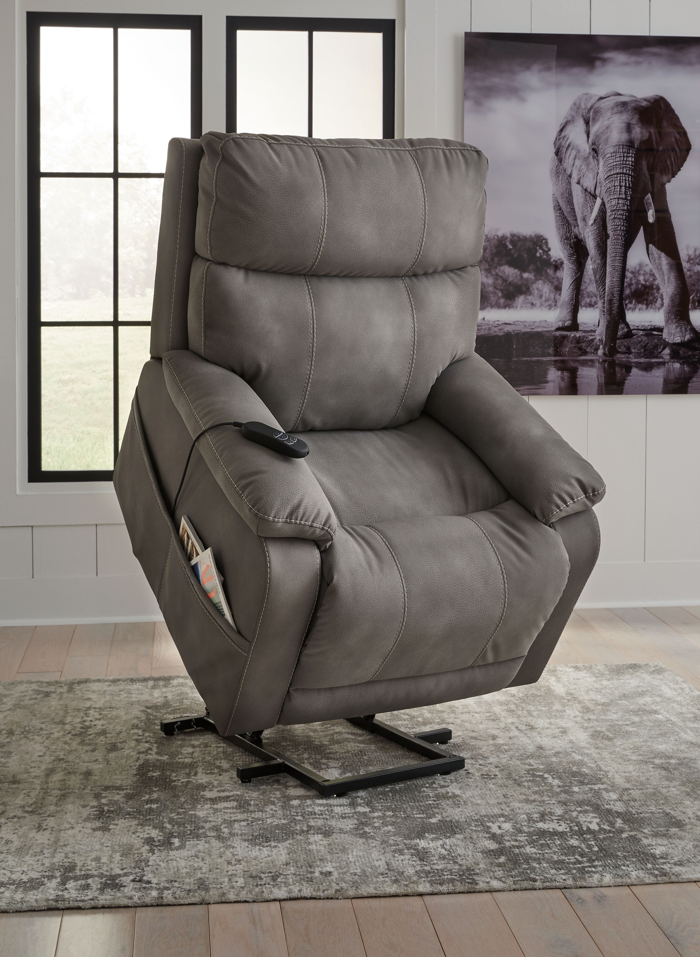 Ashley Furniture Next-Gen Durapella - Power Lift Recliner - Slate - Image 10