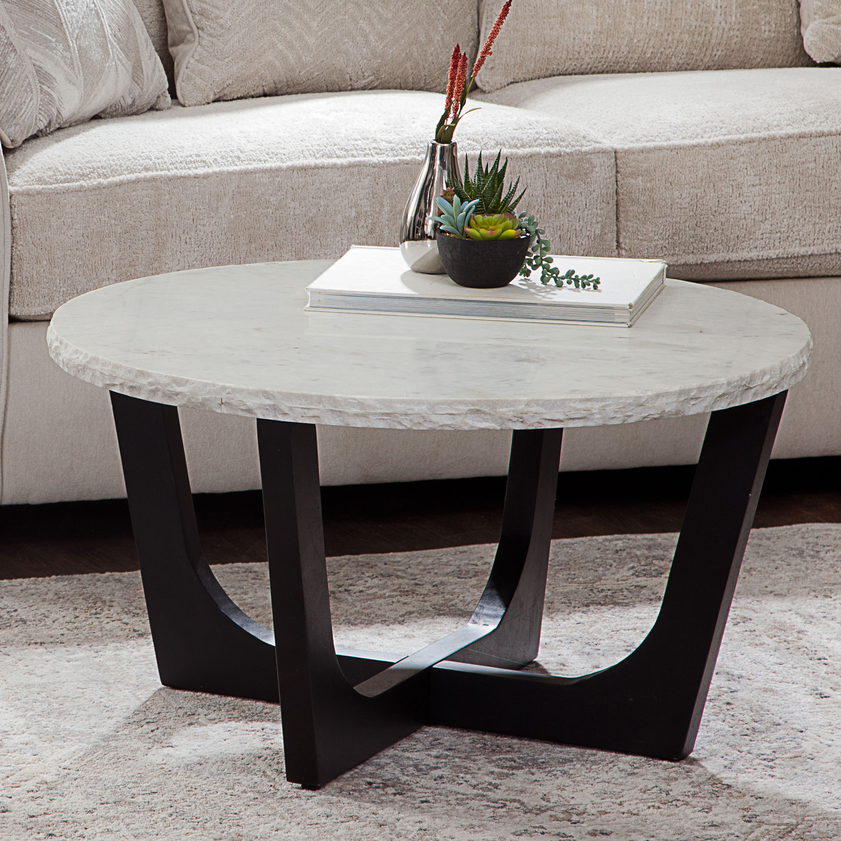Chrissy - Marble Top Cocktail Table - White