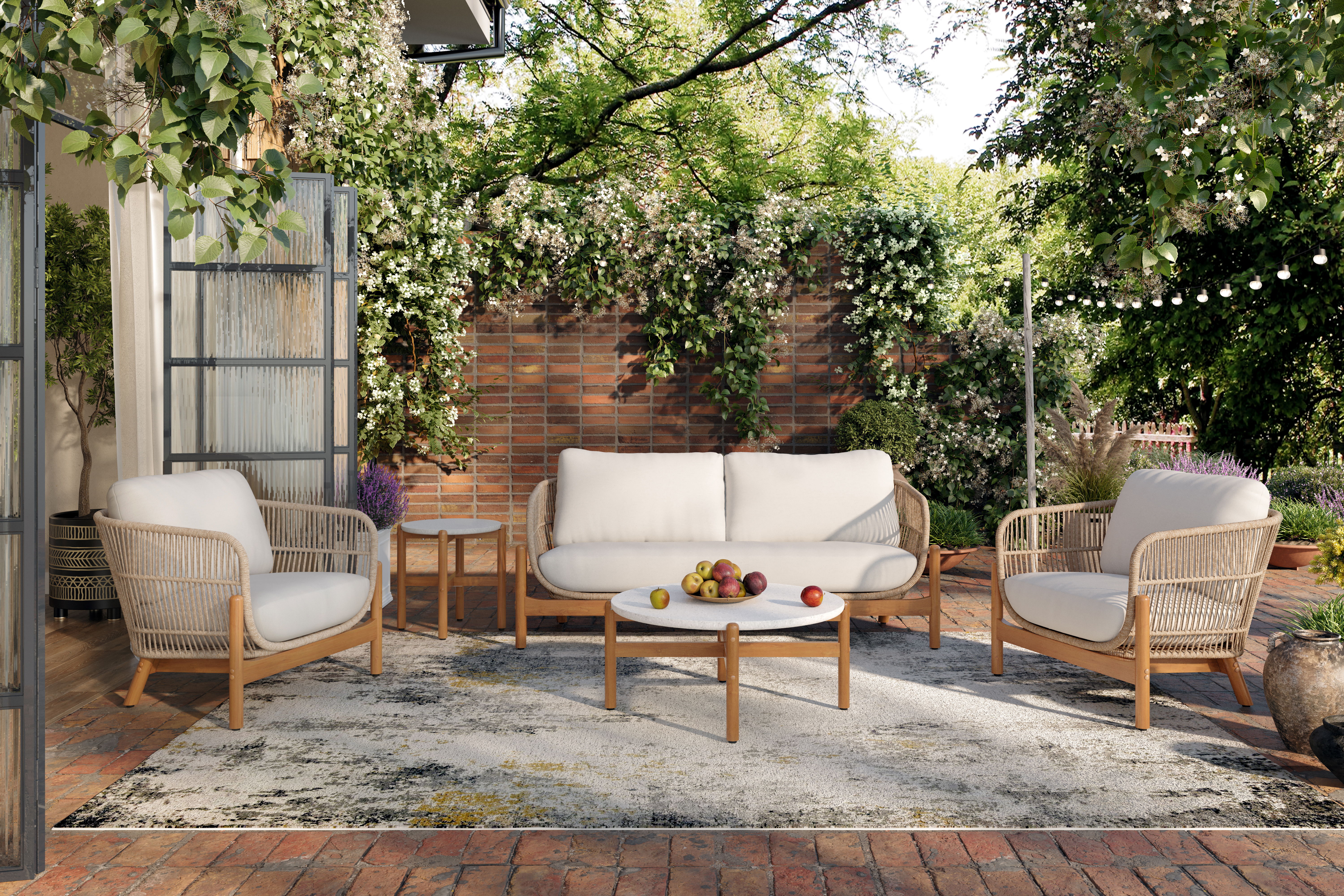 Solstice - Rope Loveseat - Linen Beige, beige, view 5