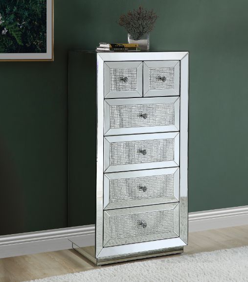 Ornat - Cabinet - Faux Square Diamonds, silver
