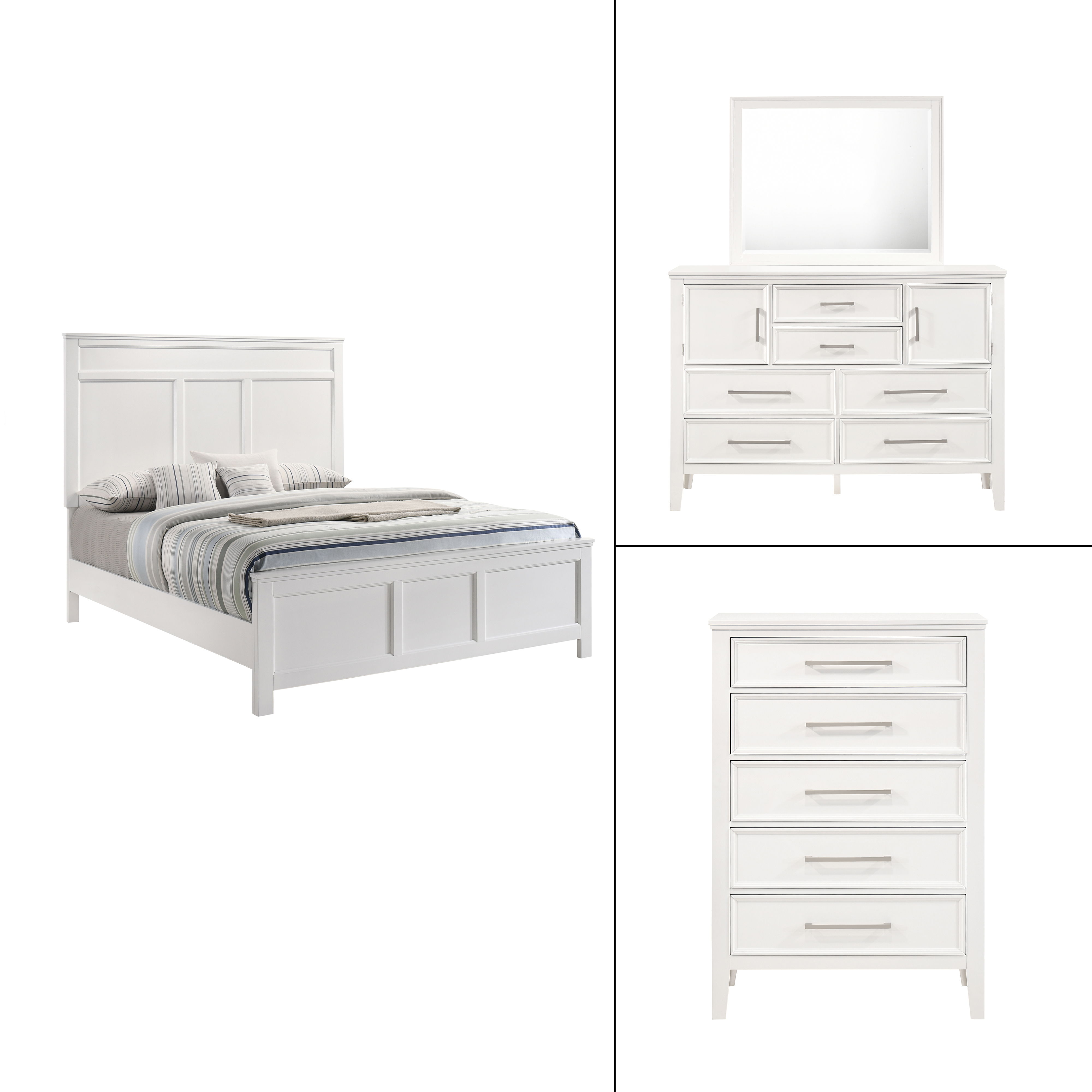 Queen · 4 Pc · Bed & Dresser & Mirror & Chest