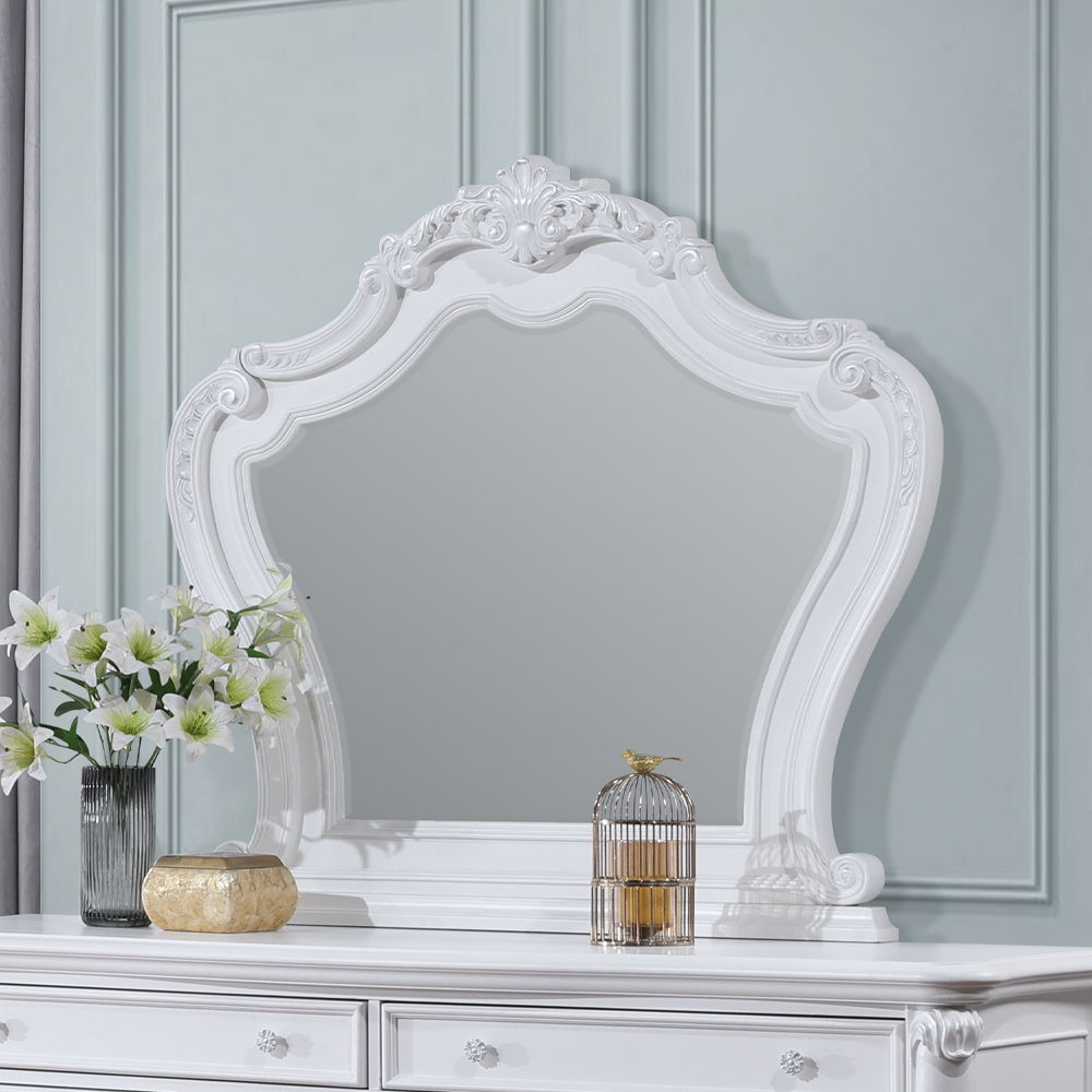 Latisha - Mirror - White, dark brown