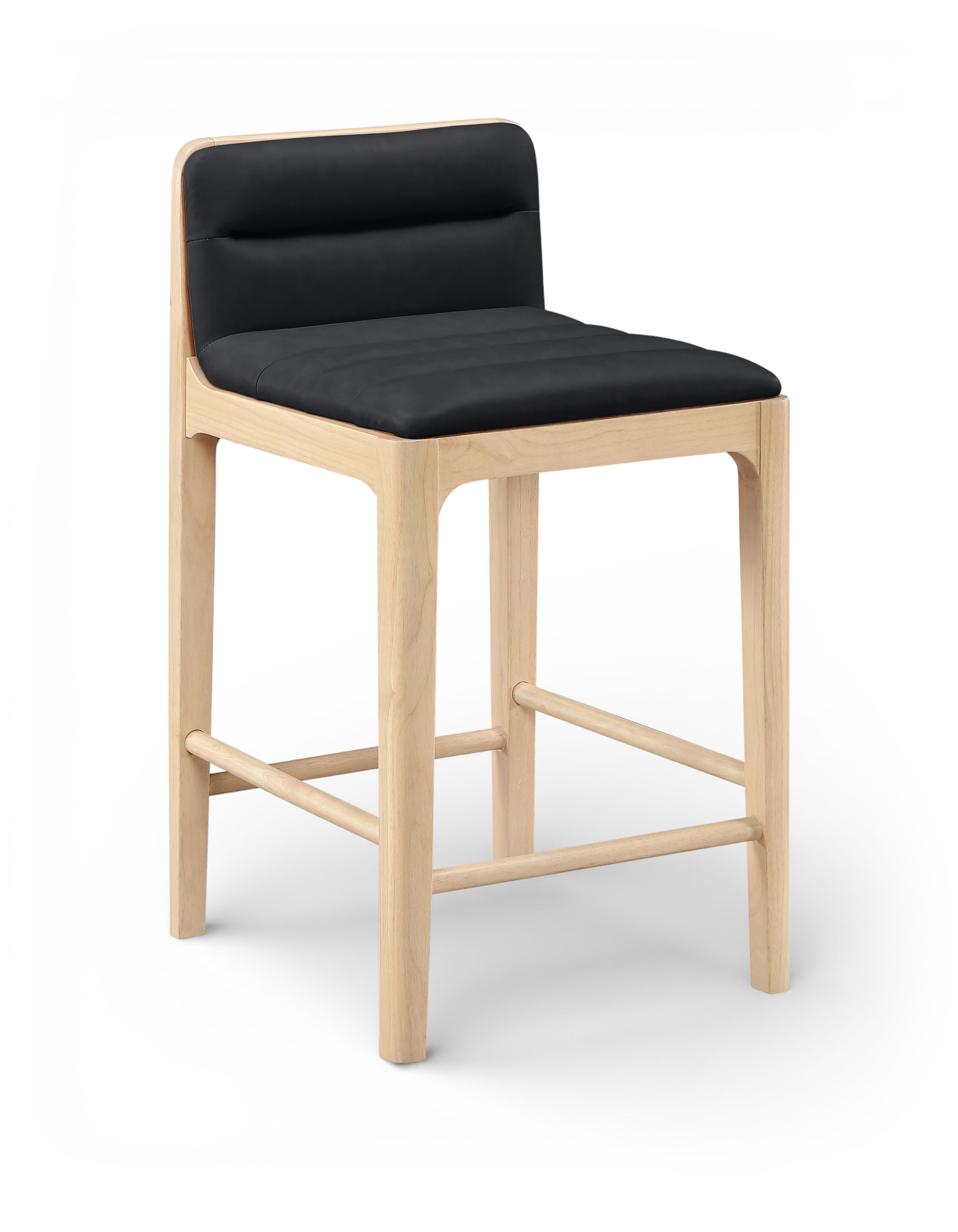 Ellis - Vegan Leather Upholstered Counter Stool (Set of 2) - Black