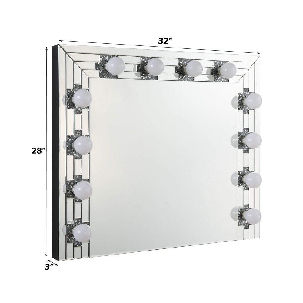 Noralie - Accent Mirror - Faux Diamonds & Mirrored, silver, view 6