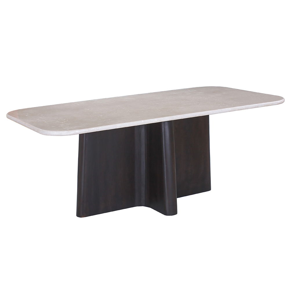 Jacory - Dining Table With Bottocino Marble Top - Espresso, dark brown, view 7