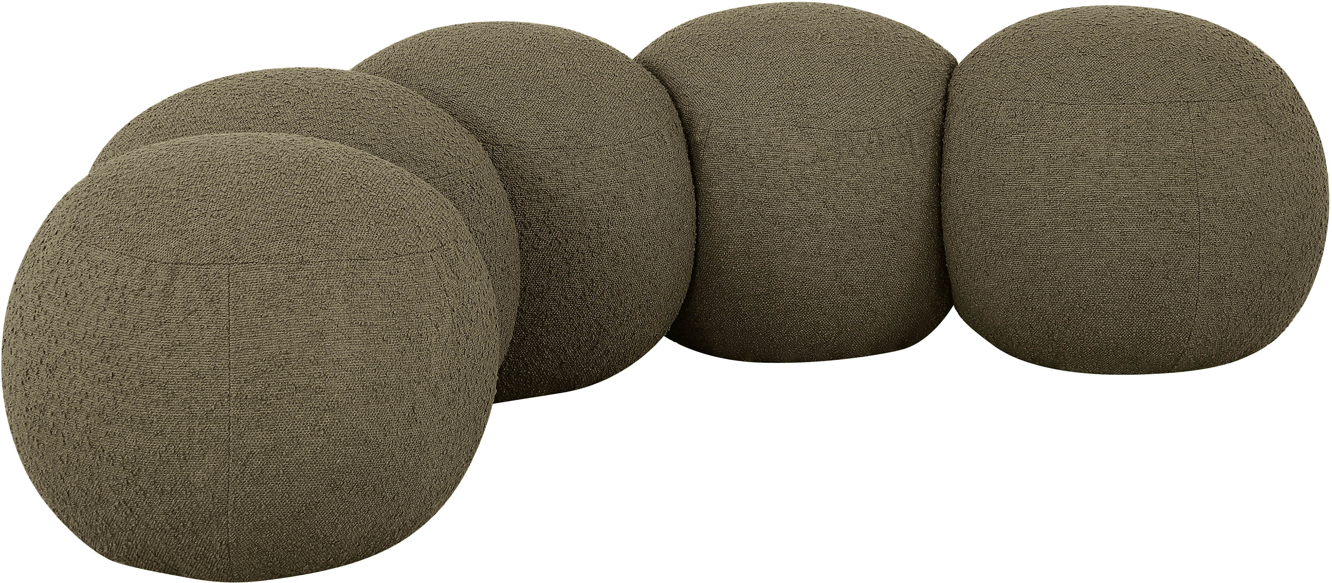 Apollo - 74.5" Boucle Fabric Bench - Olive