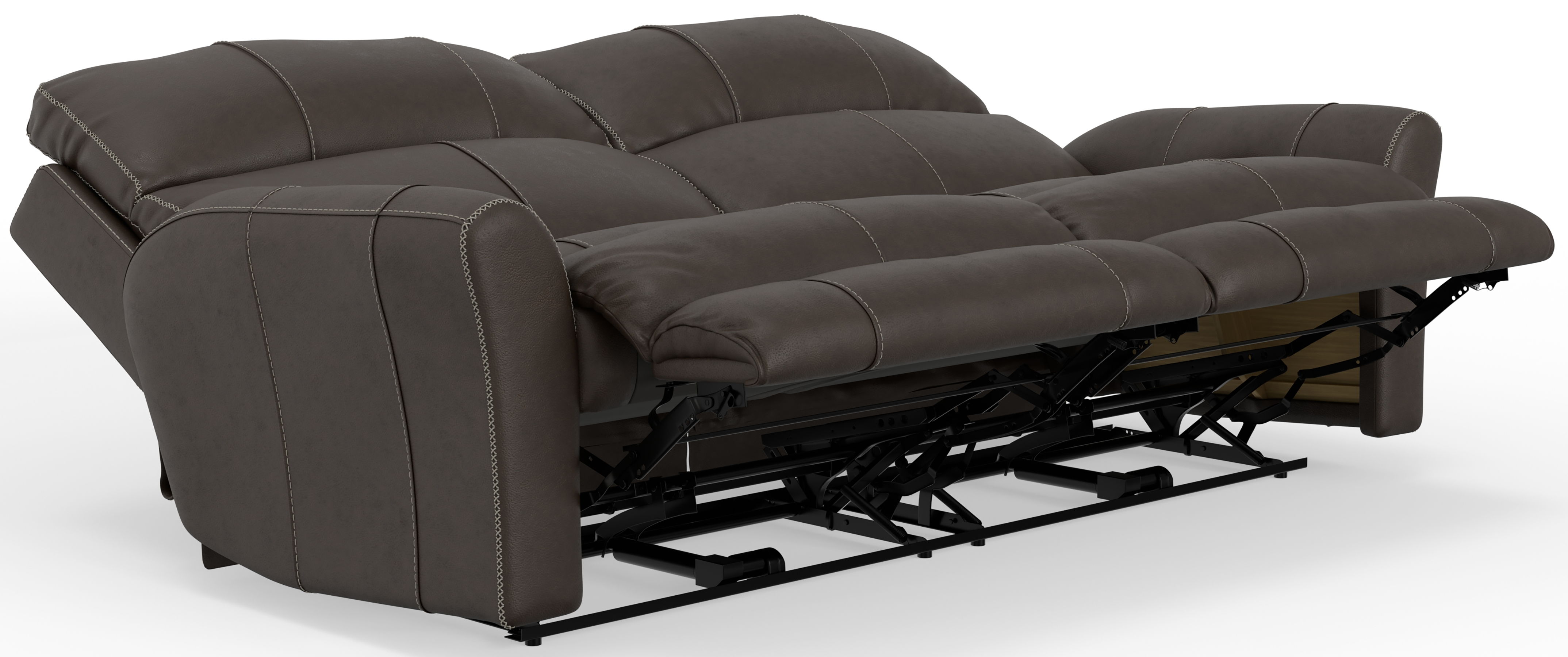 Fredda - Italian Leather Match Power Zero Gravity Reclining Sofa With Power Adjustable Headrest - Coffee
