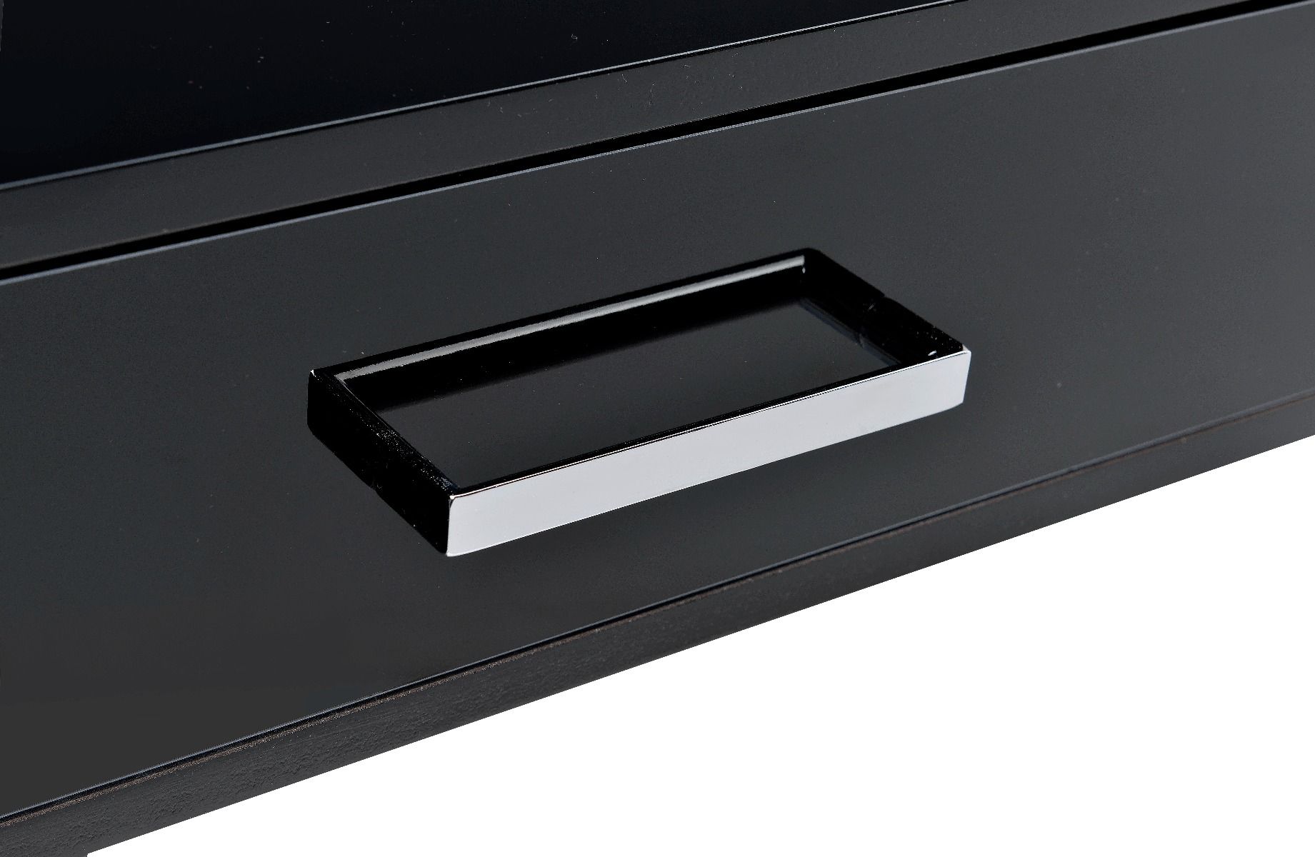 Coleen - Writing Desk With USB - Black High Gloss & Chrome, black, view 3