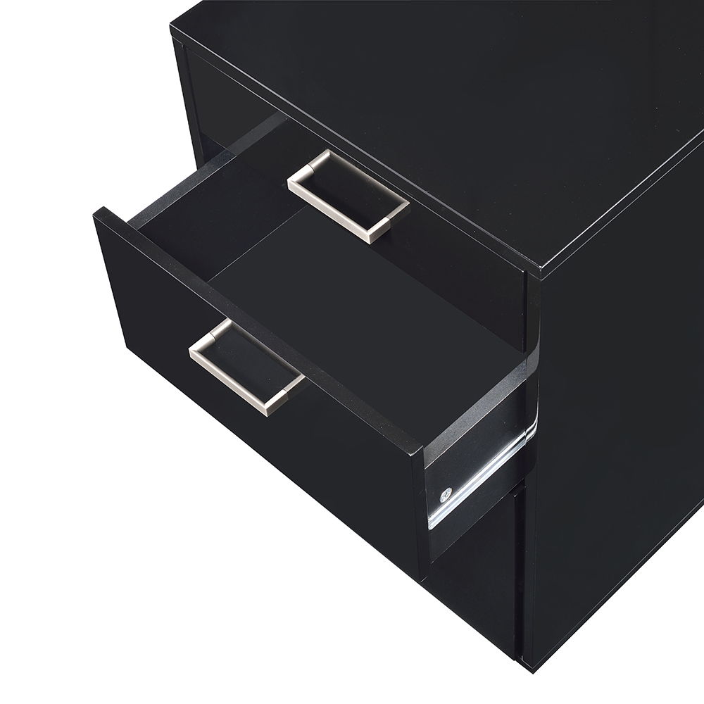 Coleen - Cabinet - Black High Gloss & Chrome, black, view 4