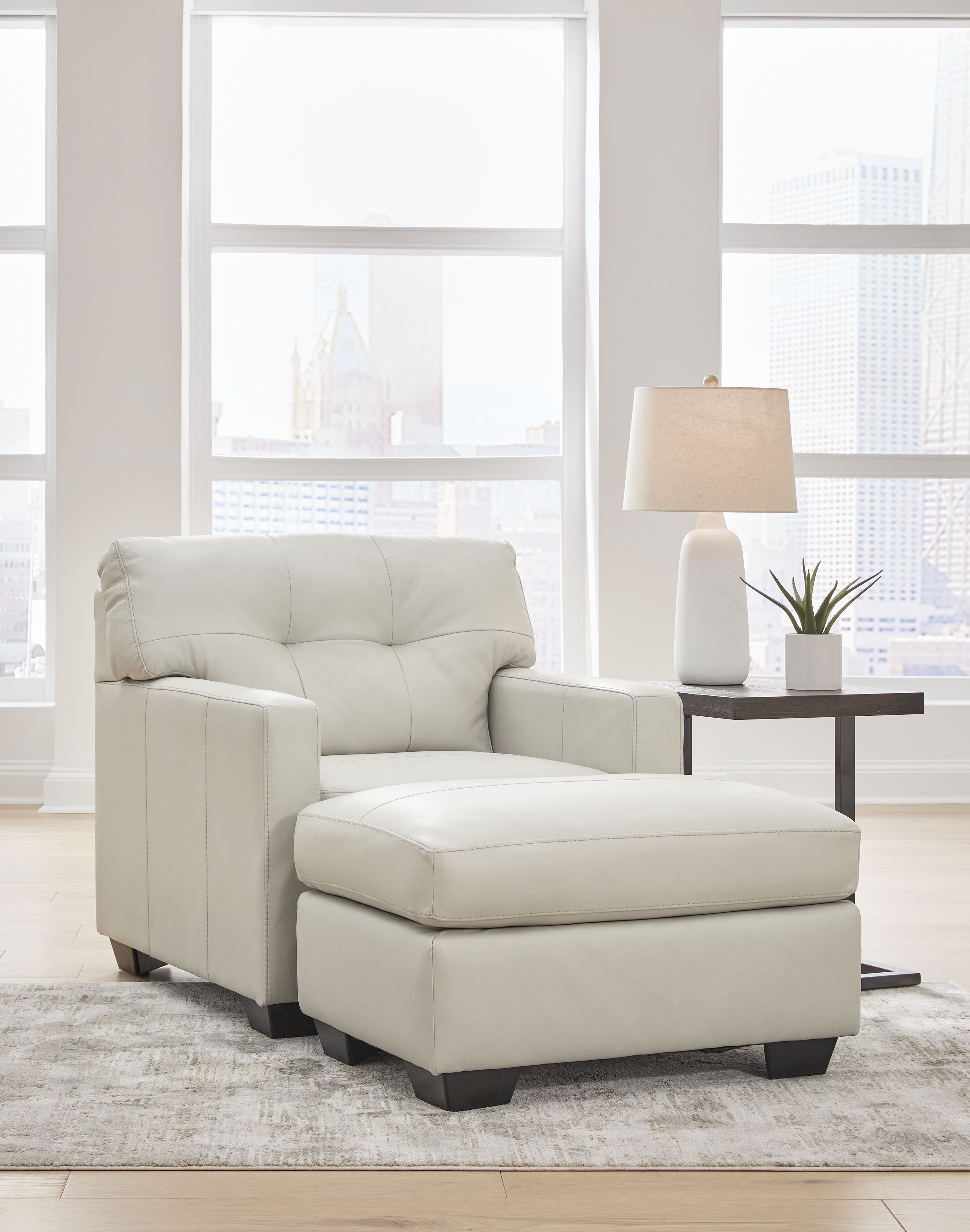 Ashley Belziani - Coconut - 2 Pc. - Chair And A Half, Ottoman