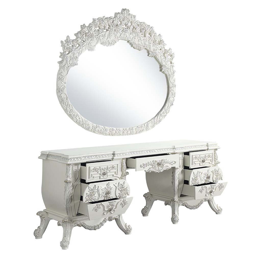 Vanaheim - Vanity Desk - Antique White, beige, view 3