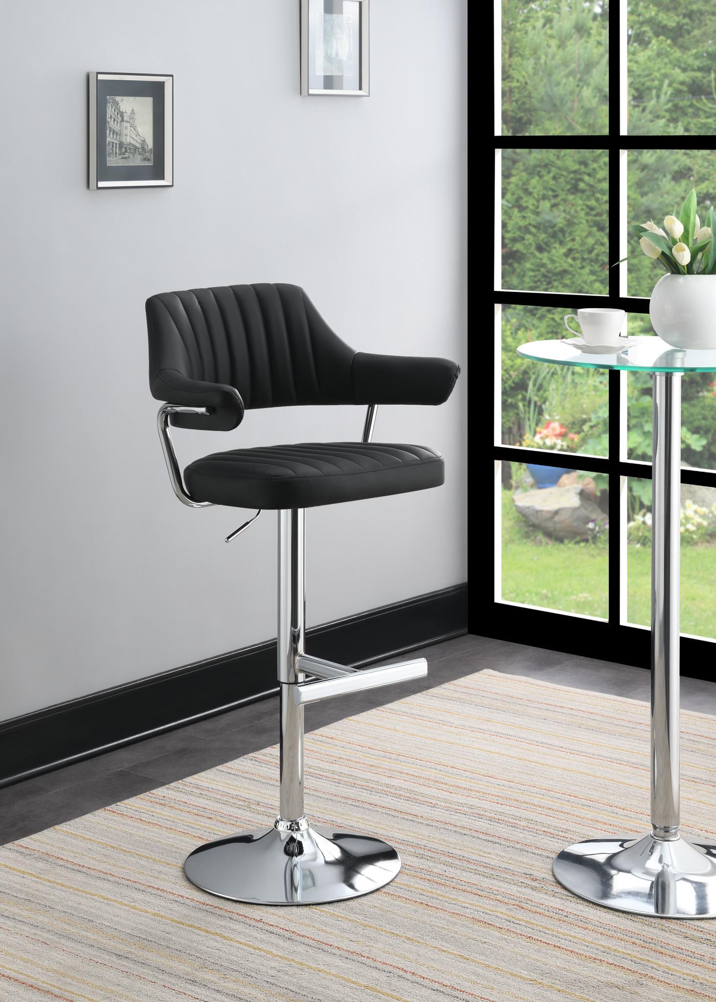 ST125 - Faux Leather Bar Stool (Set of 2) - Black