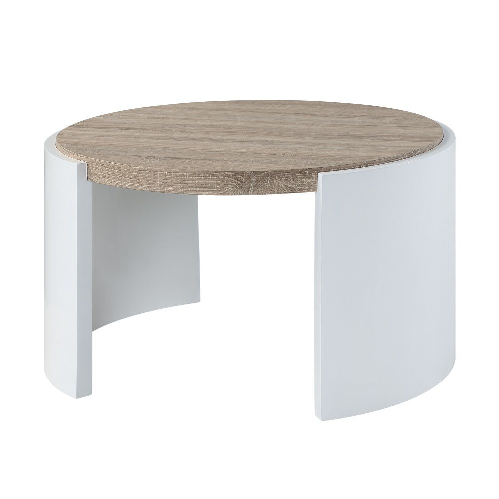Zoma - Coffee Table - Oak & White High Gloss, white