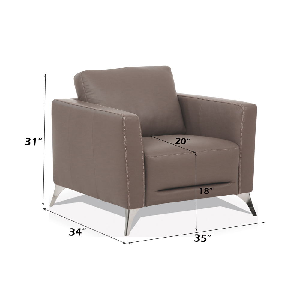 Malaga - Chair - Taupe Leather, dark brown, view 6