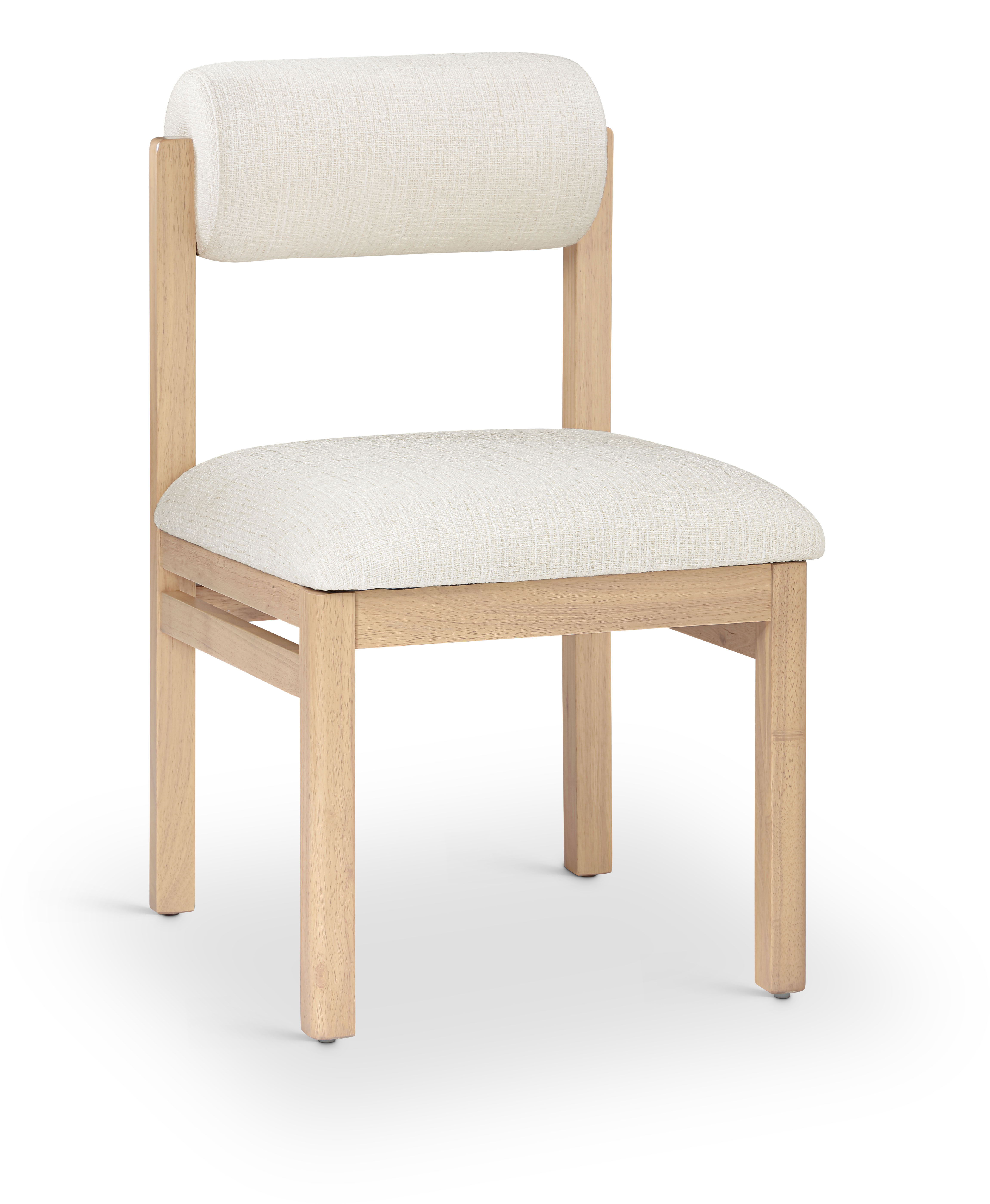 Roundhill - Linen Textured Fabric Dining Chair (Set of 2) - Cream