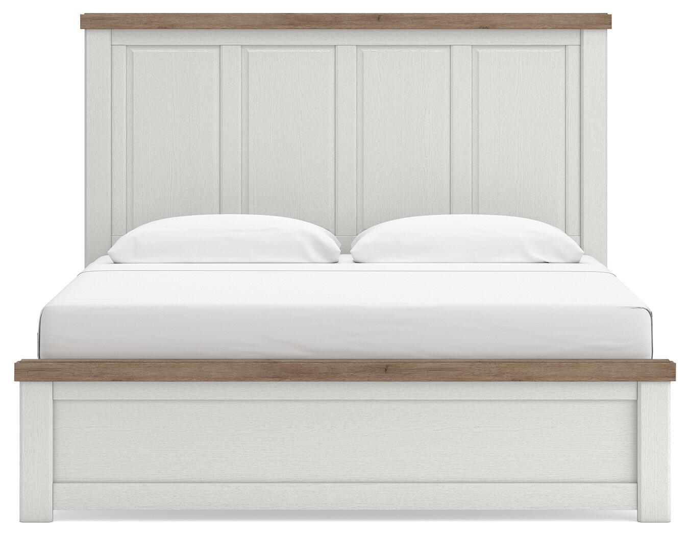 Savonport - King Panel Bed - White / Brown