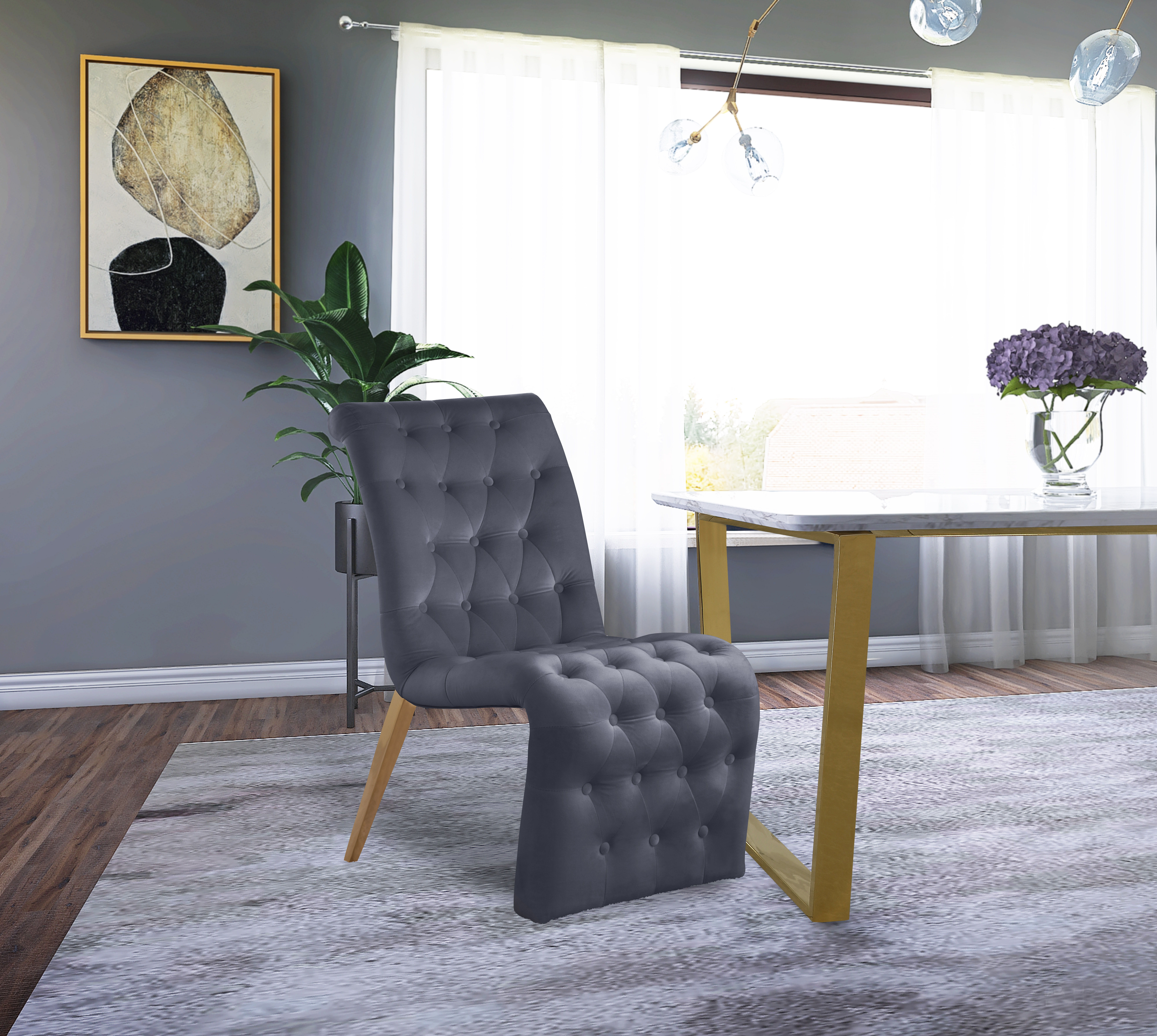 Curve - Dining Chair (Set of 2) - Gray